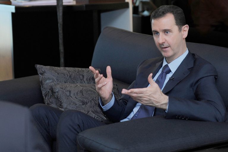 Syrian dictator Bashar Assad said Thursday that President Obama must promise not to arm rebel forces or he will not hand over his chemical weapons. (AP/SANA)