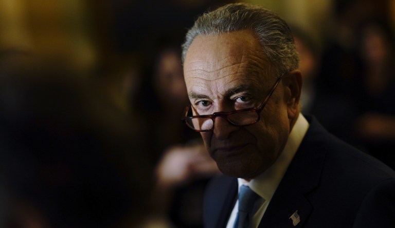 Senate Minority Leader Chuck Schumer, D-N.Y., said late Wednesday night that the Senate is closer than ever before to a historic immigration deal. (Andrew Harrer/Bloomberg)