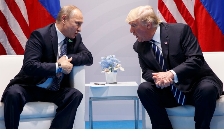 President Trump meets with Russian President Vladimir Putin at the G20 Summit. (AP Photo/Evan Vucci)