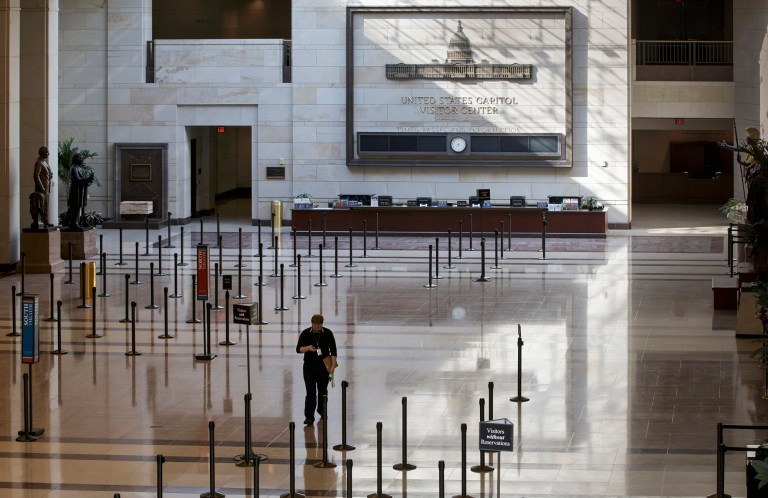 U.S. Capitol Police were investigating two suspicious packages near the Capitol Visitor Center early Tuesday morning. (AP Photo/J. Scott Applewhite)
