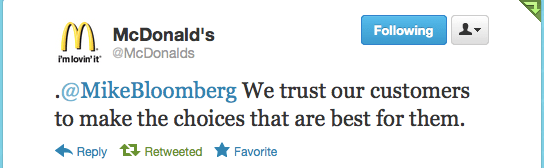 McDonald’s hits Bloomberg over soft drink ban