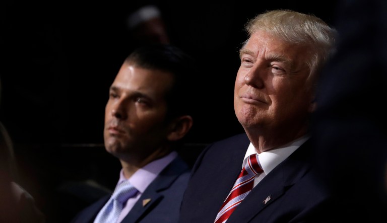 President Trump was back on Twitter early this morning, complaining about the treatment of his son Donald Trump Jr. (AP Photo/Matt Rourke)