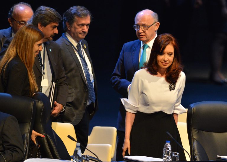 Argentina's President Cristina Fernandez arrives for the opening ceremony of the CELAC Summit in Havana, Cuba, Tuesday, Jan. 28, 2014. Leaders from Latin America and the Caribbean are in Cuba to talk about poverty and inequality at a summit of a regional bloc formed as a force for integration and a counterbalance to the U.S. (AP Photo/Adalberto Roque, Pool)