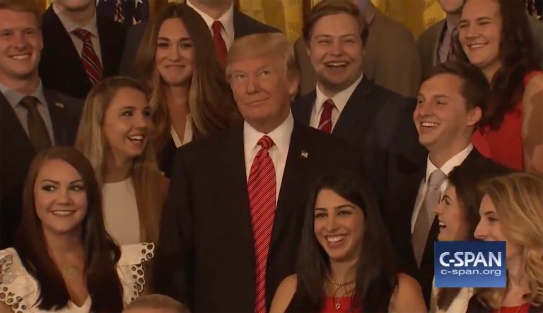 Trump smiled, rolled his eyes and said that reporters are 