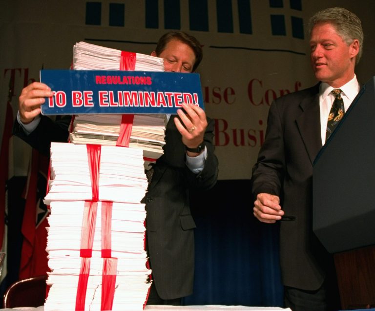 Presidents as far back and Bill Clinton have promised to cut red tape, and failed. (AP Photo/Marcy Nighswander)