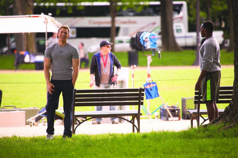 Courtesy of Jeff Malet 
Chris Evans on the National Mall