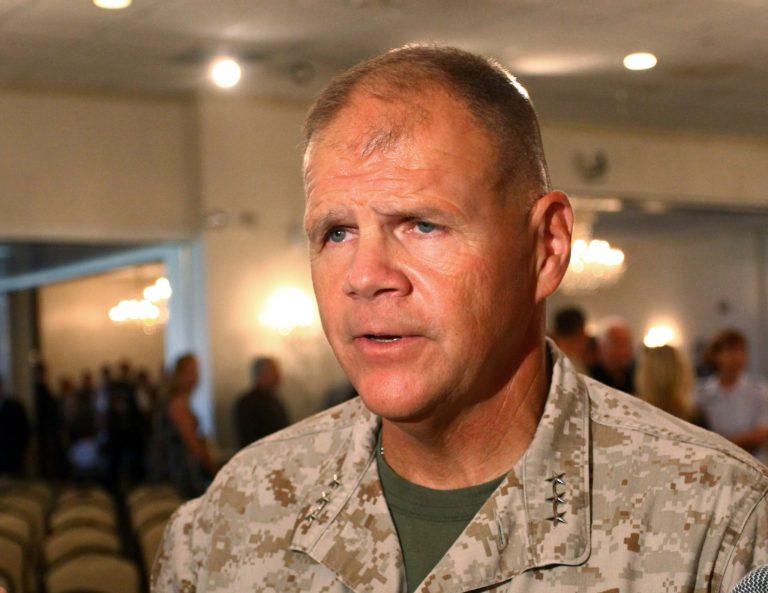 Officials say Defense Secretary Ash Carter will recommend that Lt. Gen. Robert Neller, a commander who served in Iraq's western province during one of the most violent periods of the war, be named the next commandant of the Marine Corps. (Skip O'Rourke/The Tampa Bay Times via AP)