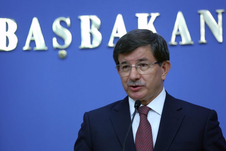 Turkish Prime Minister Ahmet Davutoglu on Friday rejected an appeal to intervene to save the Syrian border town of Kobani. (AP Photo)