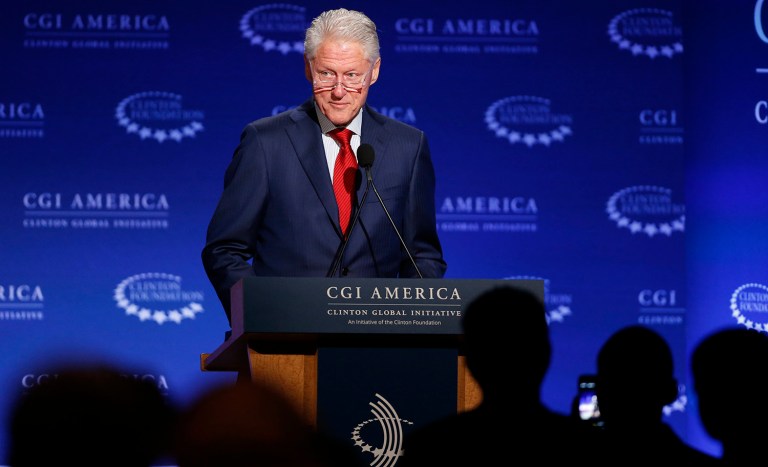 The Clinton Foundation needs to stop accepting donations for the remainder of the 2016 election, and it should be shut down altogether if Hillary Clinton wins in November, the Boston Globe's editorial board wrote Tuesday. (AP Photo/Brennan Linsley)