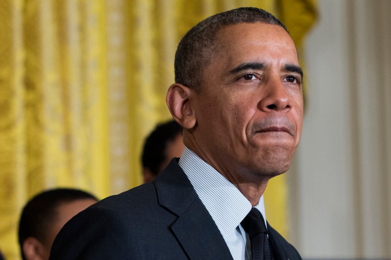 President Barack Obama pauses as he speaks in the East Room of the White House in Washington. (AP Photo)