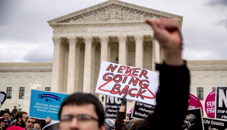 It has been 45 years since the Supreme Court's landmark Roe v. Wade decision legalizing abortion. It has been 44 years since the first annual March for Life protesting that decision. (AP Photo/Andrew Harnik)