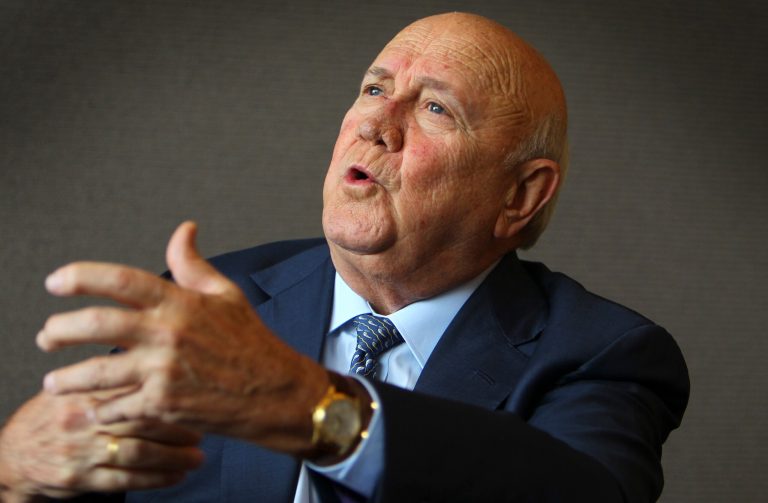 South Africa’s de Klerk: Israel must reach peace