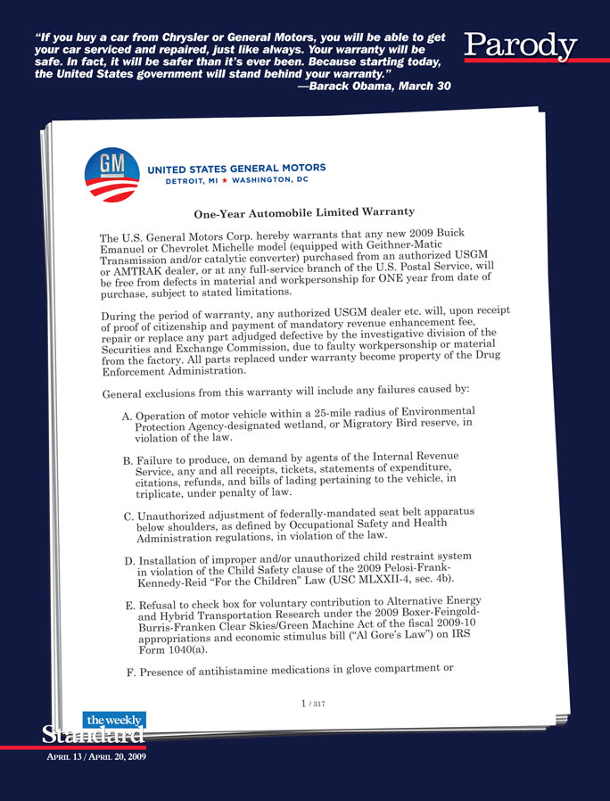 A Special Warranty from General Motors