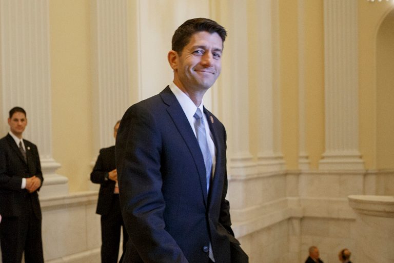In this Nov. 14, 2014 file photo, Rep. Paul Ryan, R-Wis. walks on Capitol Hill in Washington. (AP Photo/J. Scott Applewhite, File)