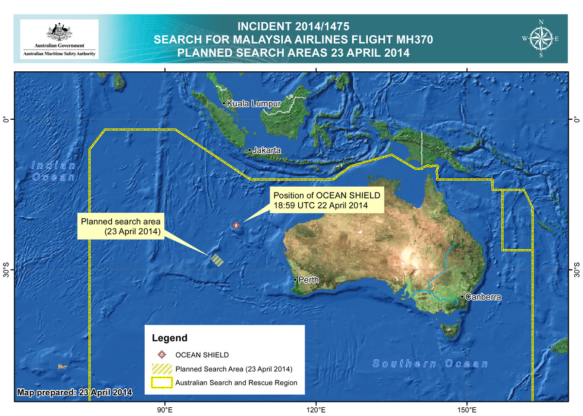 Material on Australian shore not from Malaysia jet