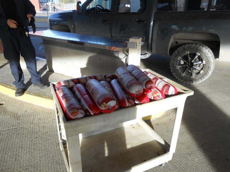 Border officials seize 132 pounds of contraband bologna