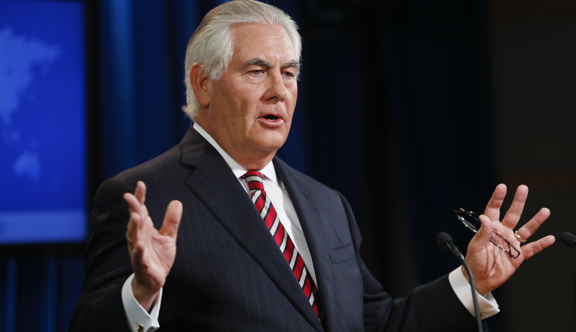 Watch: Rex Tillerson refuses to say if Trump defends American values