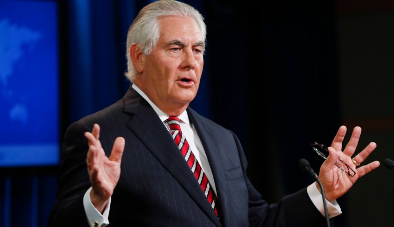 Tillerson said there should be no doubt about whether the American people or the American government believes in the country's founding values that all people are created equal. (AP Photo/Pablo Martinez Monsivais)