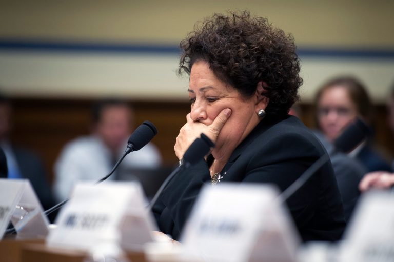 Office of Personnel Management Director Katherine Archuleta testifies on Capitol Hill in Washington, Tuesday, June 16, 2015, before the before the House Oversight and Government Reform Committee hearing on the OPM data breach. In the cyberattack targeting federal personnel records, hackers are believed to have obtained the Social Security numbers, birth dates, job actions and other private information on every federal employee and millions of former employees and contractors. (AP Photo/Cliff Owen)