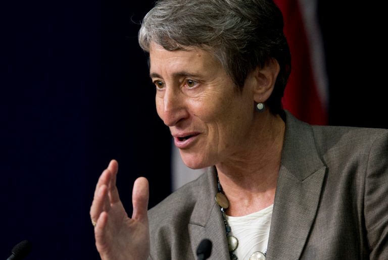 Interior Secretary Sally Jewell has delayed indefinitely a final decision on two pathways for a new power line across southern Idaho. (AP/Carolyn Kaster)