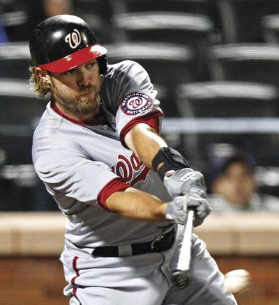 Kathy Willens/AP
After recording just one hit in the first four games of the season, Jayson Werth had four hits in Tuesday night's win.