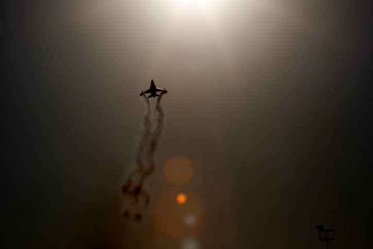 Witnesses say they saw a large explosion in Huraytan, northern Syria, as three fighter jets flew above.Â (AP Photo/Petros Karadjias)