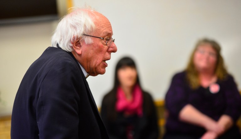 Sen. Bernie Sanders, I-Vt., on Wednesday said he was unaware that Russians were meddling int he 2016 election to his own advantage. (Kristopher Radder/The Brattleboro Reformer via AP)