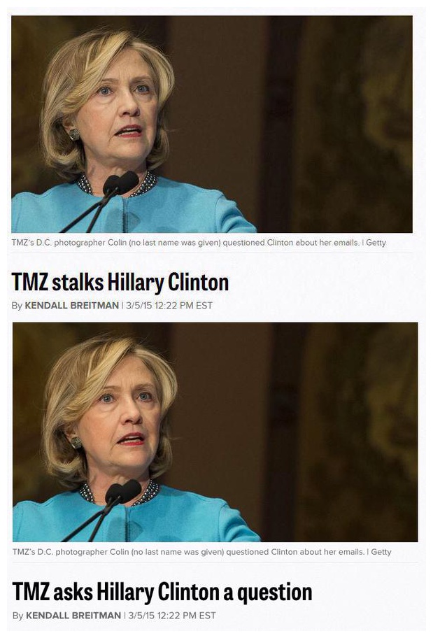 The original Politico headline, 