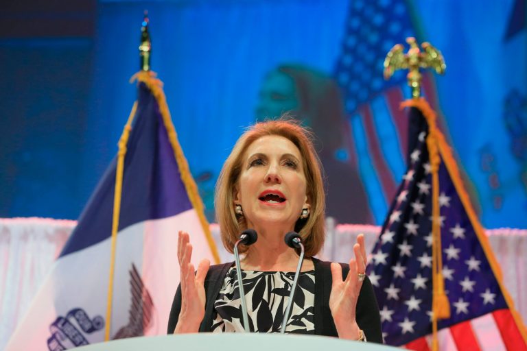 In a sign that Carly Fiorina's long-shot effort is gaining traction, some of the media coverage is also going beyond the simple matter of how she relates to Hillary Clinton as a woman. (AP Photo)Â 