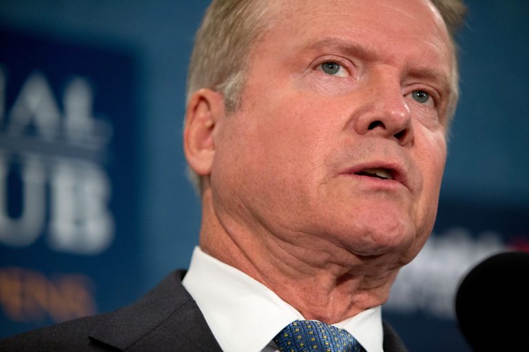Since withdrawing from the the presidential primary, Jim Webb has been mum about how he defines his party affiliation. (AP Photo/Andrew Harnik)