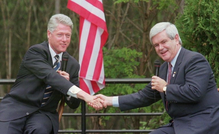 The 1996 welfare reform law was only possible through the joint efforts of a Republican Congress led by Newt Gingrich and a Democratic president, Bill Clinton — a legislative history that seems both mythical and little short of miraculous in the hyper-polarized political context we live in today. (AP Photo/Joe Marquette)