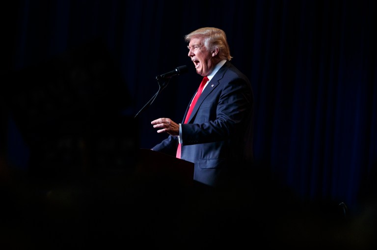 Republicans are wary that Donald Trump can keep the focus on Hillary Clinton and keep the white noise to a minimum. (AP Photo/Evan Vucci)
