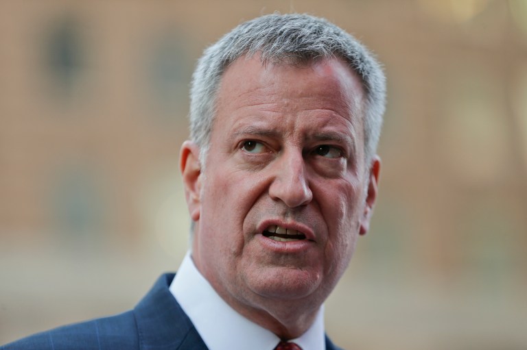 New York City Mayor Bill de Blasio criticized Bernie Sanders for saying Hillary Clinton was 