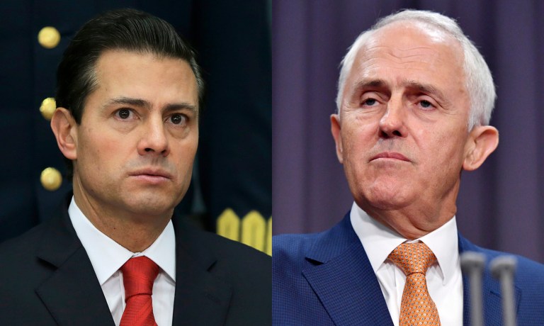 Members of Congress have been working to smooth over relations after perceived slights against Mexican President Enrique Pena Nieto and Australian Prime Minister Malcom Turnbull. (AP Photo/Marco Ugarte)