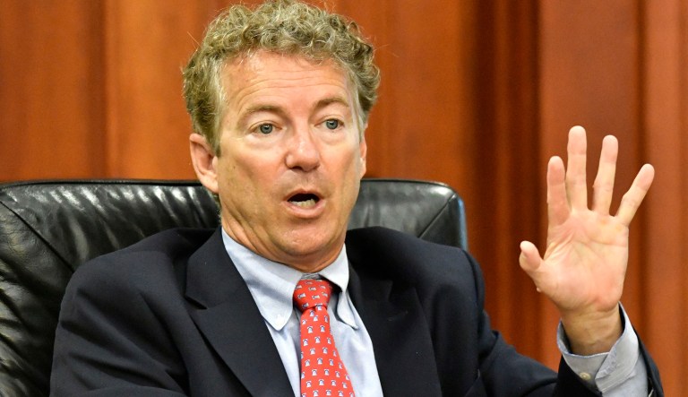 "It's gamesmanship and partisanship. I gave them the answer how you solve this today: Promise, guarantee in writing to the Democrats that there will be one week's debate on immigration and a vote on an immigration bill some time in the next month in the House and the Senate," Rand Paul said. (AP Photo/Timothy D. Easley)