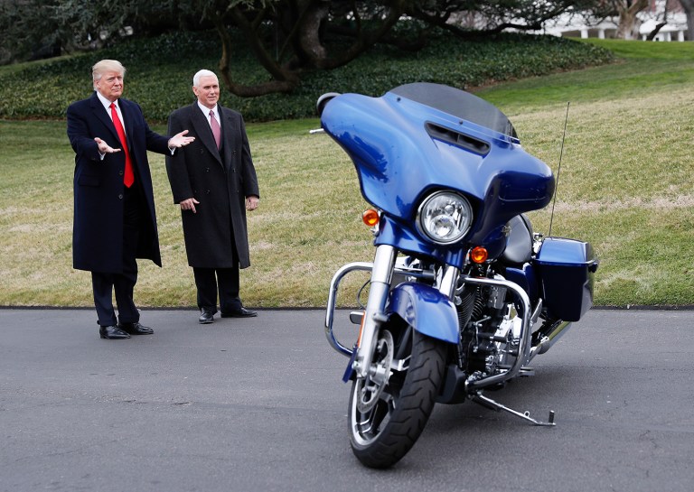 Trump's chances of motorcycling are probably behind him. But his quip showed his lighter and authentic side. And that's sure to win applause with the motorcycle riders in and out of Congress. (AP Photo/Pablo Martinez Monsivais)