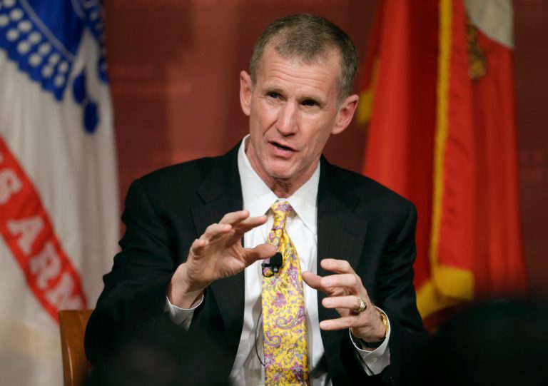 Retired U.S. Army Gen. Stanley McChrystal speaks during a forum called 