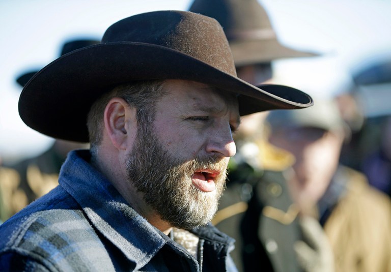 After his violent arrest Tuesday, in which his brother Ryan was wounded and friend LaVoy Finicum was killed, militia leader Ammon Bundy is calling on the remaining armed standoffers near Burns, Ore. to stand down. (AP)
