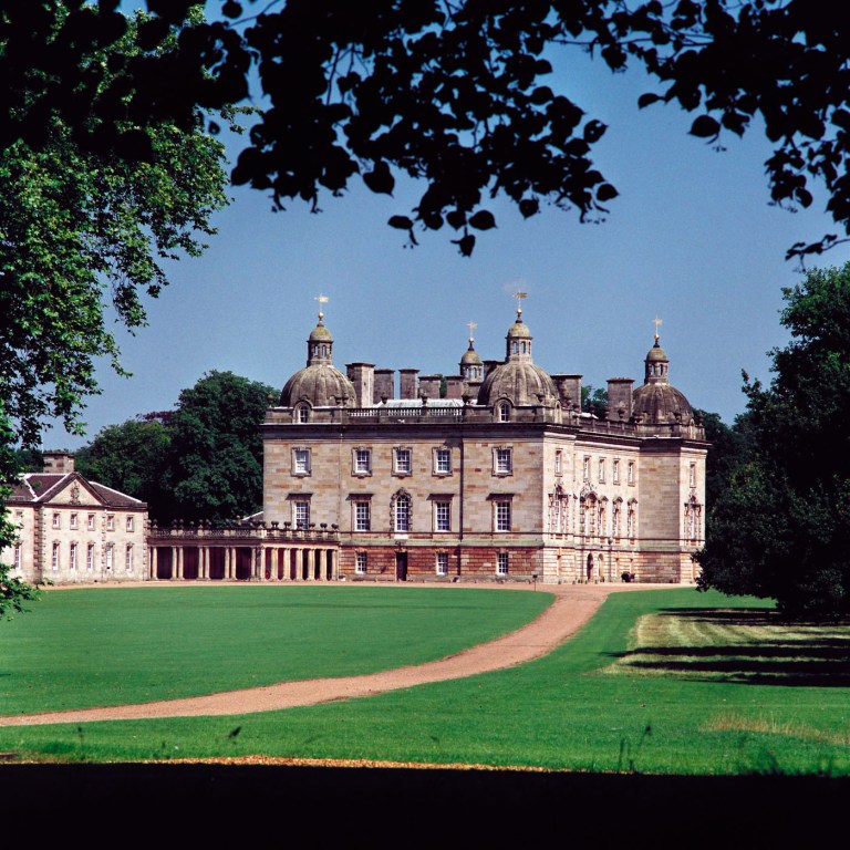 This photo provided by Museum of Fine Arts, Houston shows Houghton Hall in Norfolk, England. Artwork and furniture from the grand English country house Houghton Hall are going on a U.S. tour. 