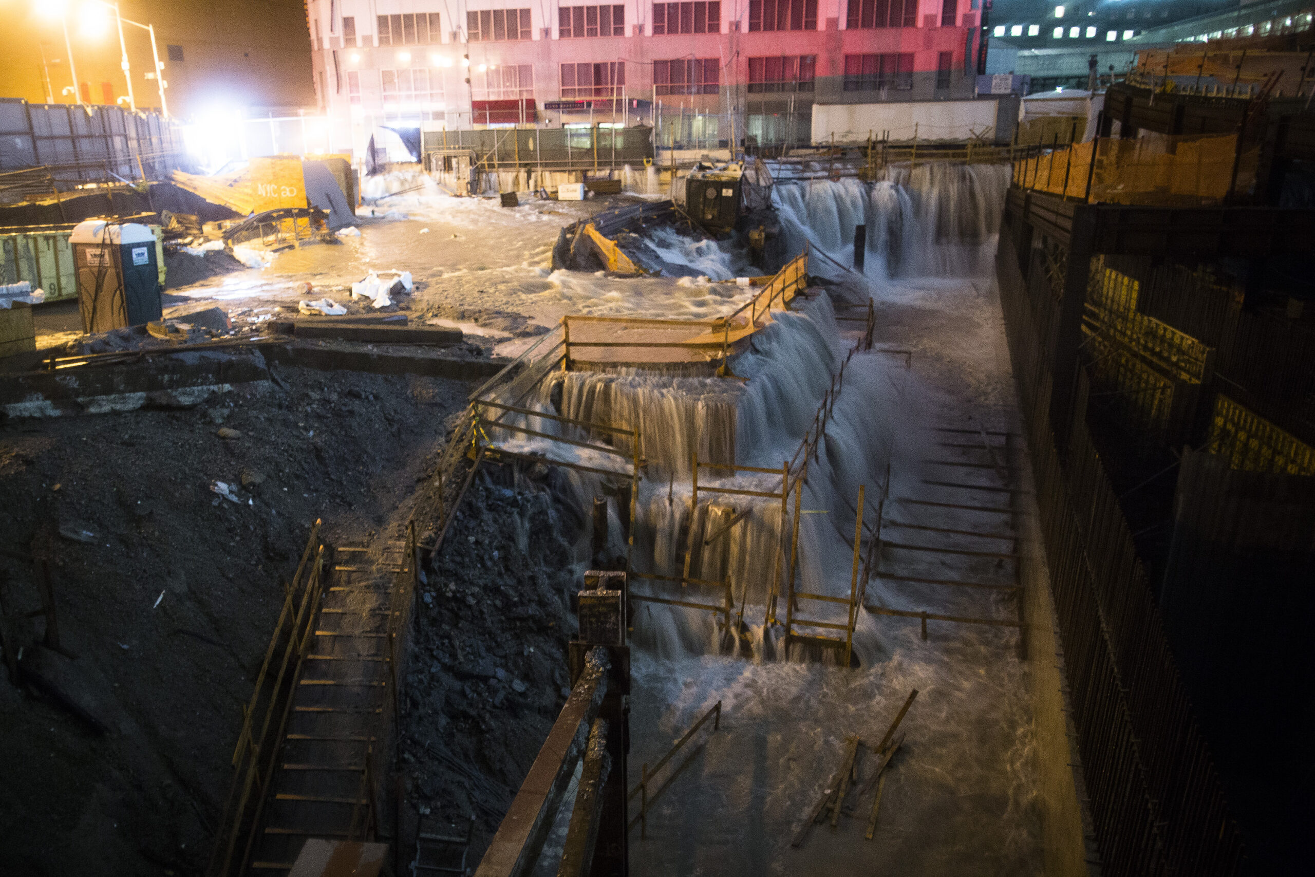 Photo: Ground Zero construction site flooded in New York City