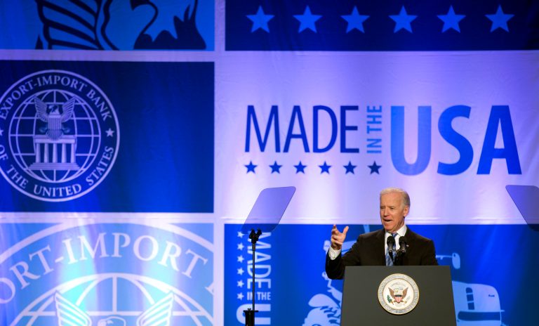 Vice President Joe Biden speaks at the 2013 Annual Conference of the Export-Import Bank in Washington, Friday, April 5, 2013. (AP Photo)