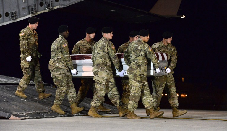 A senior military official is not disputing a CNN report saying a group of 50 Islamic State fighters ambushed and killed four U.S. soldiers last week in the West African nation of Niger. (Staff Sgt. Aaron J. Jenne/U.S. Air Force via AP)