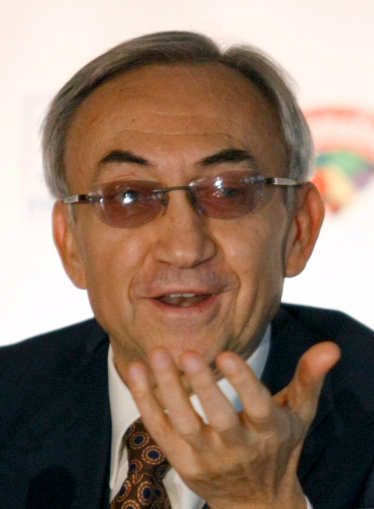   FILE- In this March 3, 2011 file photo Serbiaâs billionaire retail tycoon Miroslav Miskovic, speaks during a press conference, in Belgrade, Serbia. Miskovic, one of Serbiaâs richest and most influential figures, is the owner of Delta Holding company which deals with retail, real estate, insurance and agriculture business in Serbia and the rest of the Balkans. Police said Wednesday Miskovic, his son Marko and eight others were detained for investigation in connection with a multi-million-dollar privatization of a road-repairs firm. (AP Photo/Andrej Cukic, File)  