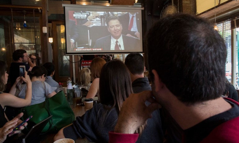 Another 26 million tuned in to Facebook's livestream of the event. (AP Photo/Mary Altaffer)