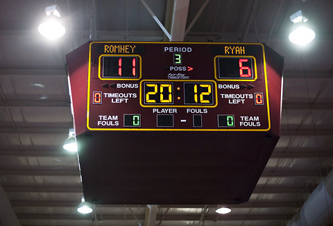 University features Romney/Ryan on scoreboard