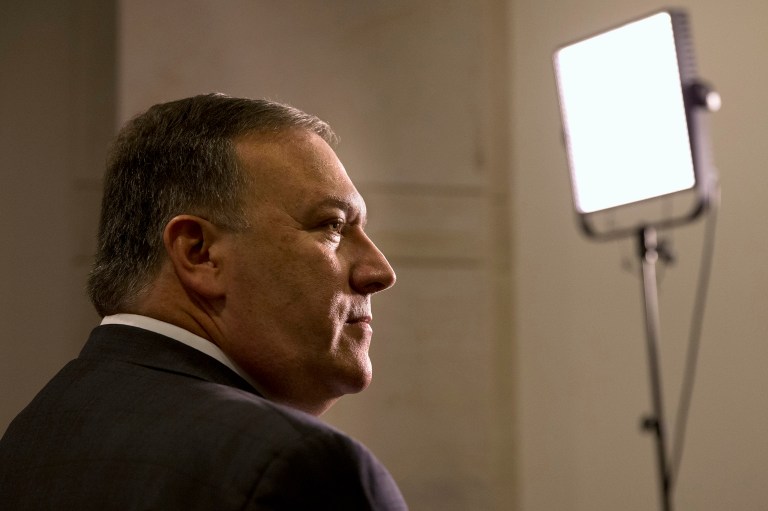 Rep. Mike Pompeo, R-Kansas, said he lobbied NPR in 2015 to discuss the White House's controversial nuclear treaty with Iran. (AP Photo/Jacquelyn Martin)
