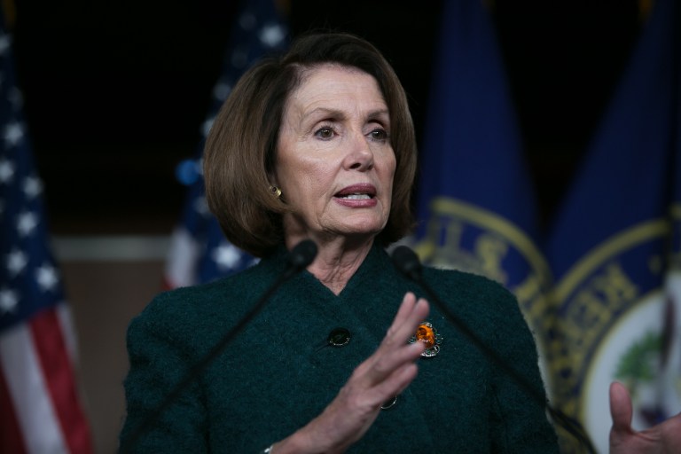 House Minority leader Nancy Pelosi questioned why President Trump would authorize a narrow group of transactions between American companies and Russian spies. (Graeme Jennings/Washington Examiner)