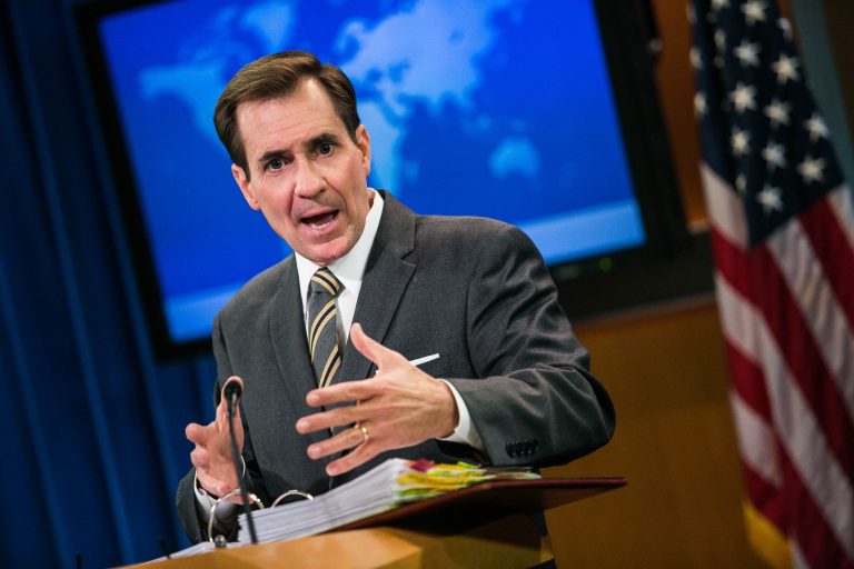 State Department spokesman John Kirby had told reporters Thursday afternoon to expect 45 classified emails in a document dump of 2,900 pages planned for later that same evening. (Graeme Jennings/Examiner)