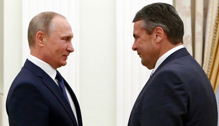 German Foreign Minister Sigmar Gabriel signaled Germany intends to take a firm line in defending German-Russian energy cooperation. (Sergei Karpukhin/Pool Photo via AP)