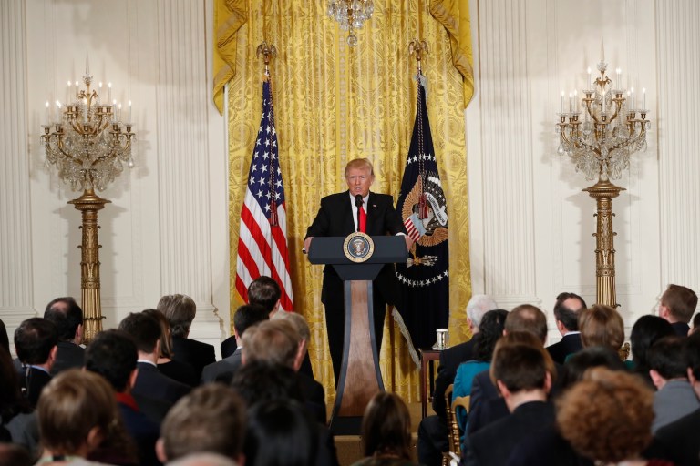 He sent Washington into a tizzy with the wide range of topics he dished on for more than an hour. (AP Photo/Pablo Martinez Monsivais)